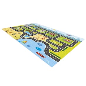 Pista Para Carrinhos Miniatura Estrada Cidade 100X50Cm