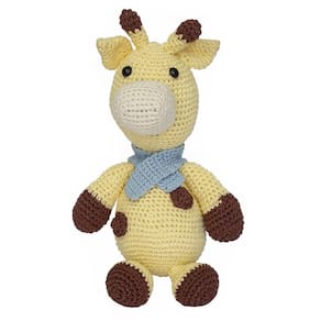 Girafa Joca De Cachecol Azul Amigurumi Crochê Quarto Bebê