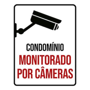 Kit 5 Placas Sinalização - Condomínio Monitorado Câmeras