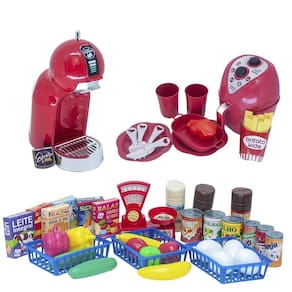 Kit Chef Brinquedo Comidinhas Eletro Mercado Completo 47Pç
