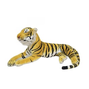 Tigre Asiático Deitado Realista 70 cm - Pelúcia Enfeite