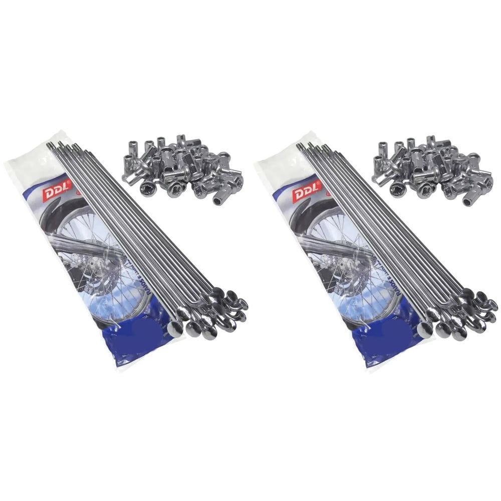 Raio Para Roda Bros Esdd Nx 125 150 160 Tambor Kit Dianteiro + Traseiro 4Mm Cromado Shiver
