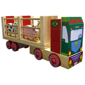 Caminhão Fazendinha-Brinquedo Educativo Madeira-Carimbras
