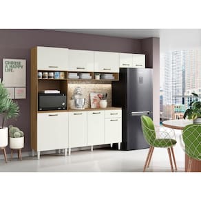 Cozinha Compacta + Balcão Aurora Atacama Off White - Aramóveis