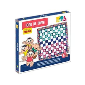 Dama Turma Da Mônica Babebi - Tabuleiro Madeira 34x34cm