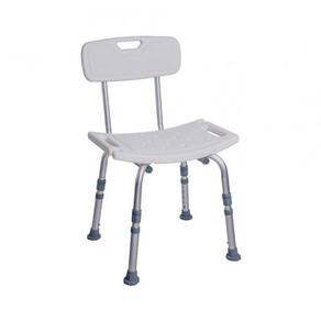 Banqueta Banho D2 Dellamed - Altura Ajustável - Branco/Cinza