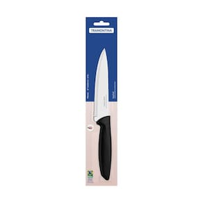 Faca Chef Tramontina Plenus Com Lamina Em Aço Inox E Cabo De Polipropileno Preto 6"