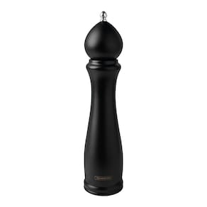 Moedor De Pimenta E Sal Tramontina Churrasco Black Em Ceramica Com Recipiente De Madeira 10 Polegada