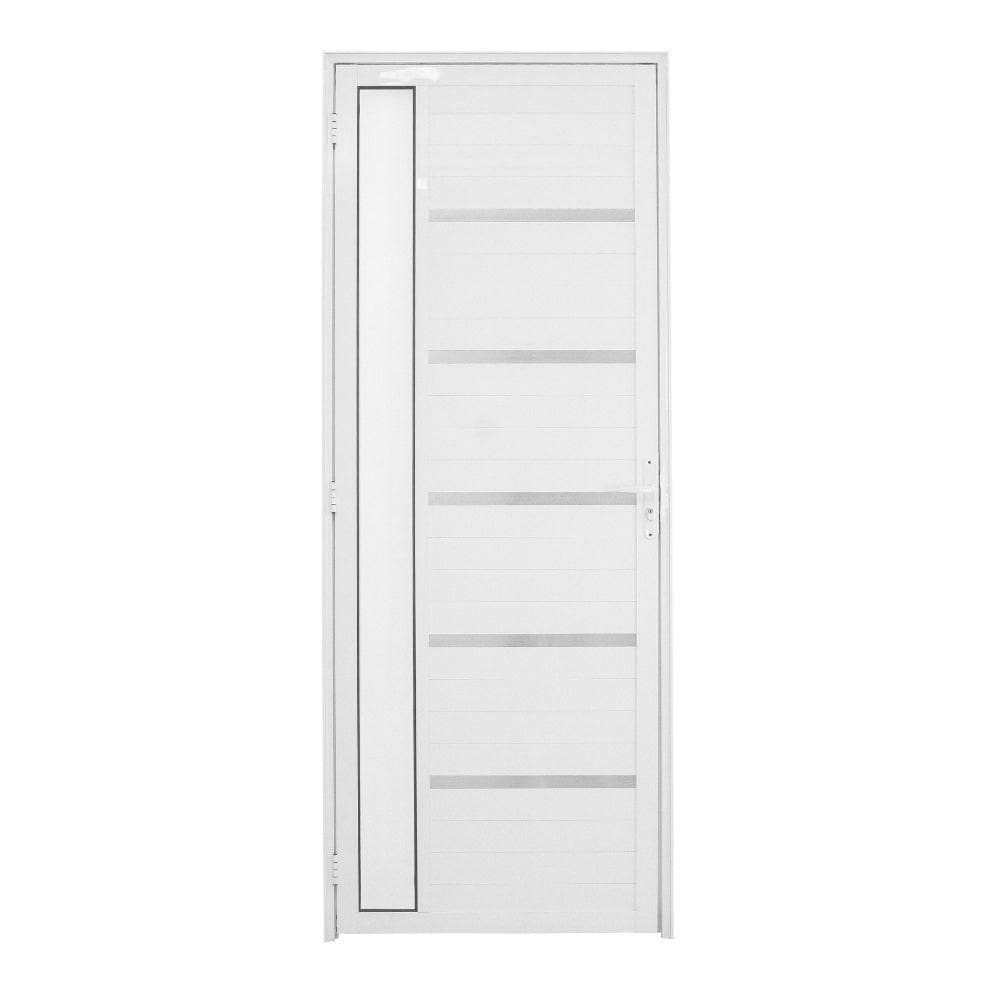 Porta Lambril Solara Com Visor 1.00 X 2.10 Branca Lado Esquerdo - Hale