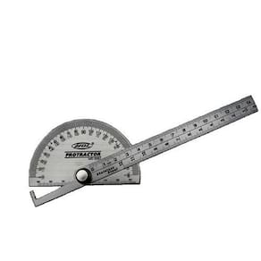 Transferidor de graus ângulos inox 180 graus com regua 140mm