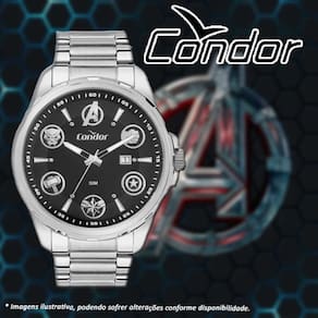 Relógio Condor Masculino Prata Marvel Co2115Mzo Ki4P