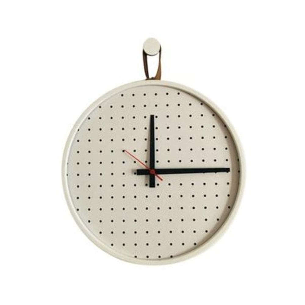 Relógio Branco Alça Caramelo Mostrador Perfurado 40 Cm