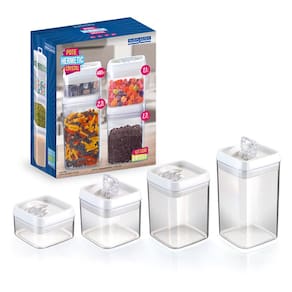 Kit Conjunto 4 Potes Hermeticos com Vedação de Silicone