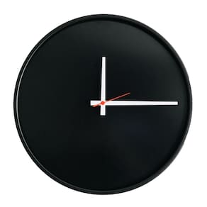 Relógio Round Preto Mostrador Preto Ponteiro Branco 40 Cm