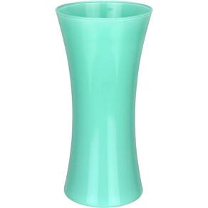 Vaso Decorativo Enfeite Casa Redondo Home&co Leitoso Vidro 25x12x12cm Verde