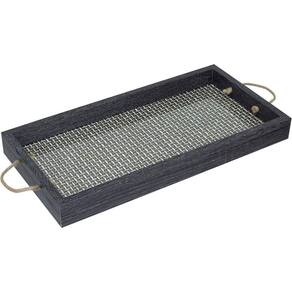 Bandeja Decorativa Para Servir Home&co Retangular Mdf 40x20x4cm Preto
