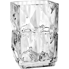 Vaso Decorativo Enfeite Casa Retangular Home&co Eco Crystal 13x9x9cm Transparente