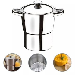 Cuscuzeira 2 Litros Lyon 16cm em Inox Brinox Profissional (Ideal para Fogão de Indução e Lava Louças)