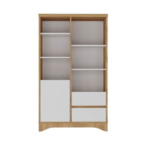 Estante Com 1 Porta e 2 Gavetas Artany Space Cor Olmo Com Branco