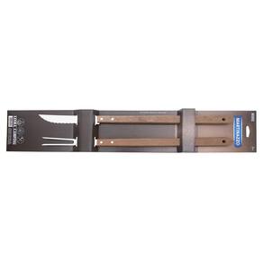 Jogo De Churrasco Com Cabo Longo Em Madeira - 2 Peças - Mart