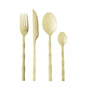 Faqueiro Em Inox Bambu Elegant Com 16 Peças Lyor Prata