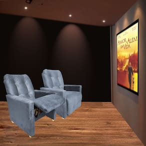 kit Duas Poltronas Reclinavel Pra Sala de Cinema Premium Grafitte