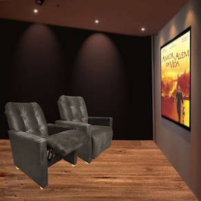 kit Duas Poltronas Reclinavel Pra Sala de Cinema Premium Marrom