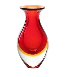 Vaso Vasinho Decorativo Cristal Murano - Bicolor Vermelho N2