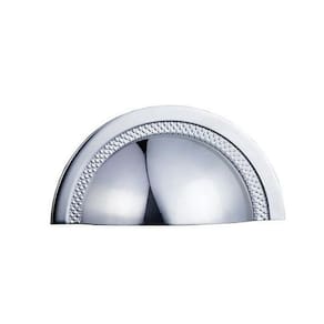 Puxador De Gaveta Concha Sobrepor Zen Shell - 64Mm Cromado