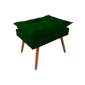Puff Opala Premium Almofadada para Decoracao Sala de Estar Veludo Verde
