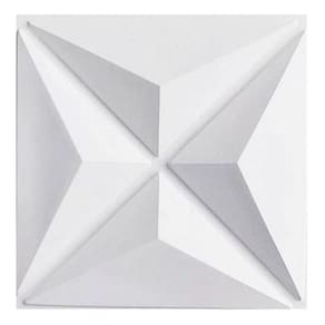 Kit 20 Placas Decorativas 3 D Estrelar Branco 50X50 Cm