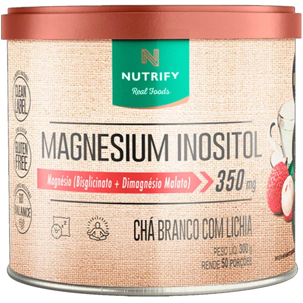 Magnésio Inositol Nutrify Magnesium Inositol 300g Chá Branco