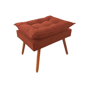 Puff Opala Premium Almofadada para Decoracao Sala de Estar Veludo Capuccino