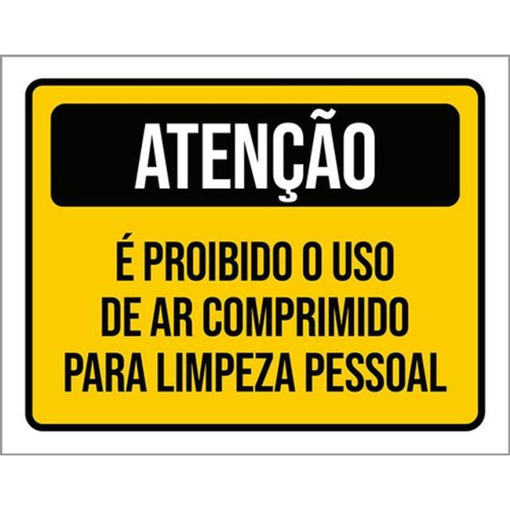 Kit 5 Placa Proibido Ar Comprimido Higiene Pessoal 36X46