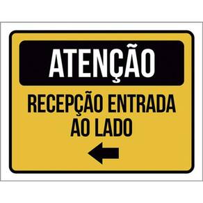 Kit 5 Placa Recepção Entrada Lado Seta Esquerda36X46