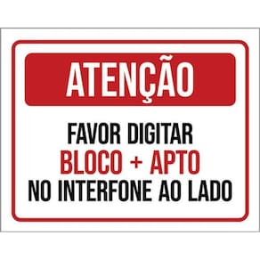 Kit 5 Placa Digitar Bloco Apto Interfone Ao Lado36X46