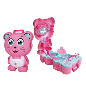 Brinquedo Maleta Ferramentas Vira Mochila Tigrinho Rosa