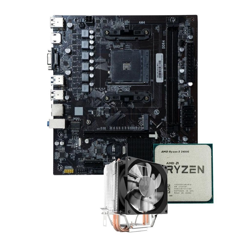 Kit Placa Mãe A320M Com Ryzen 5 2400G E Air Cooler