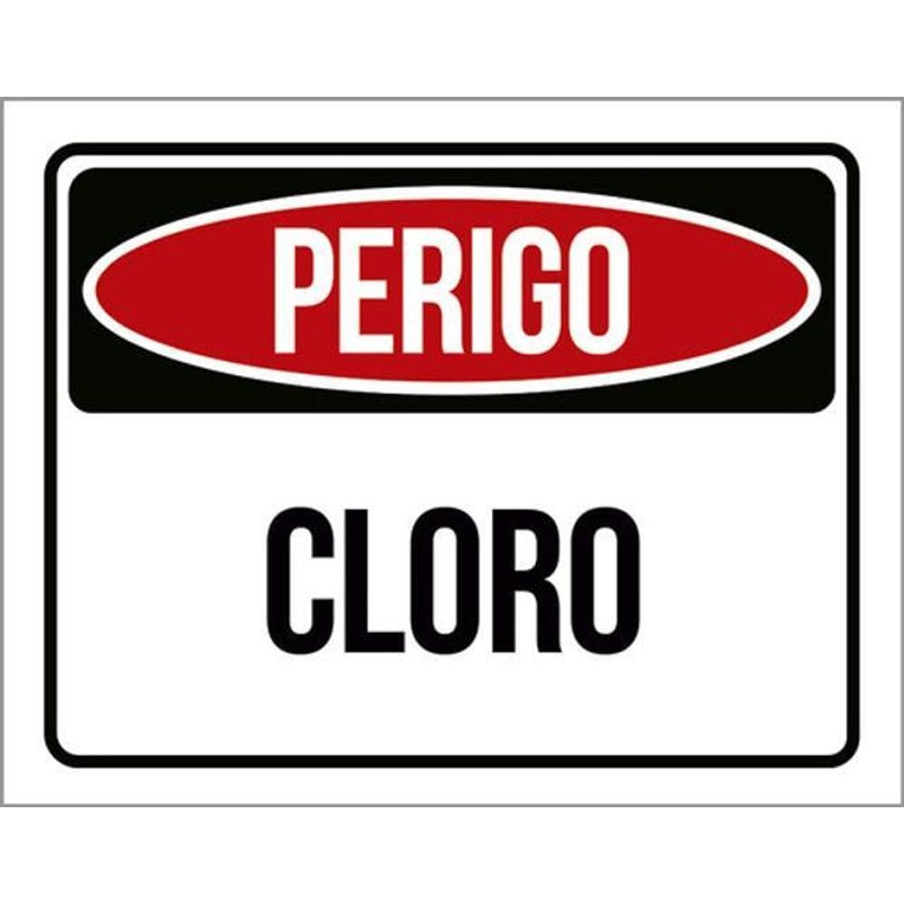 Kit 5 Placas Perigo Cloro 36X46