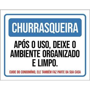 Kit 5 Placa Churrasqueira Uso Deixe Ambiente Organizado36X46