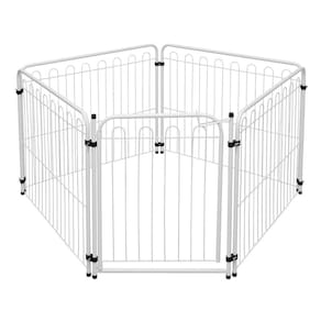 Cercado Dobrável Pet Mix 4 Lados Cachorro Cães Bebê Branco