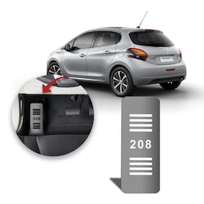 Descanso De Pé Peugeot 208 Tdos Aço Escovado Prata