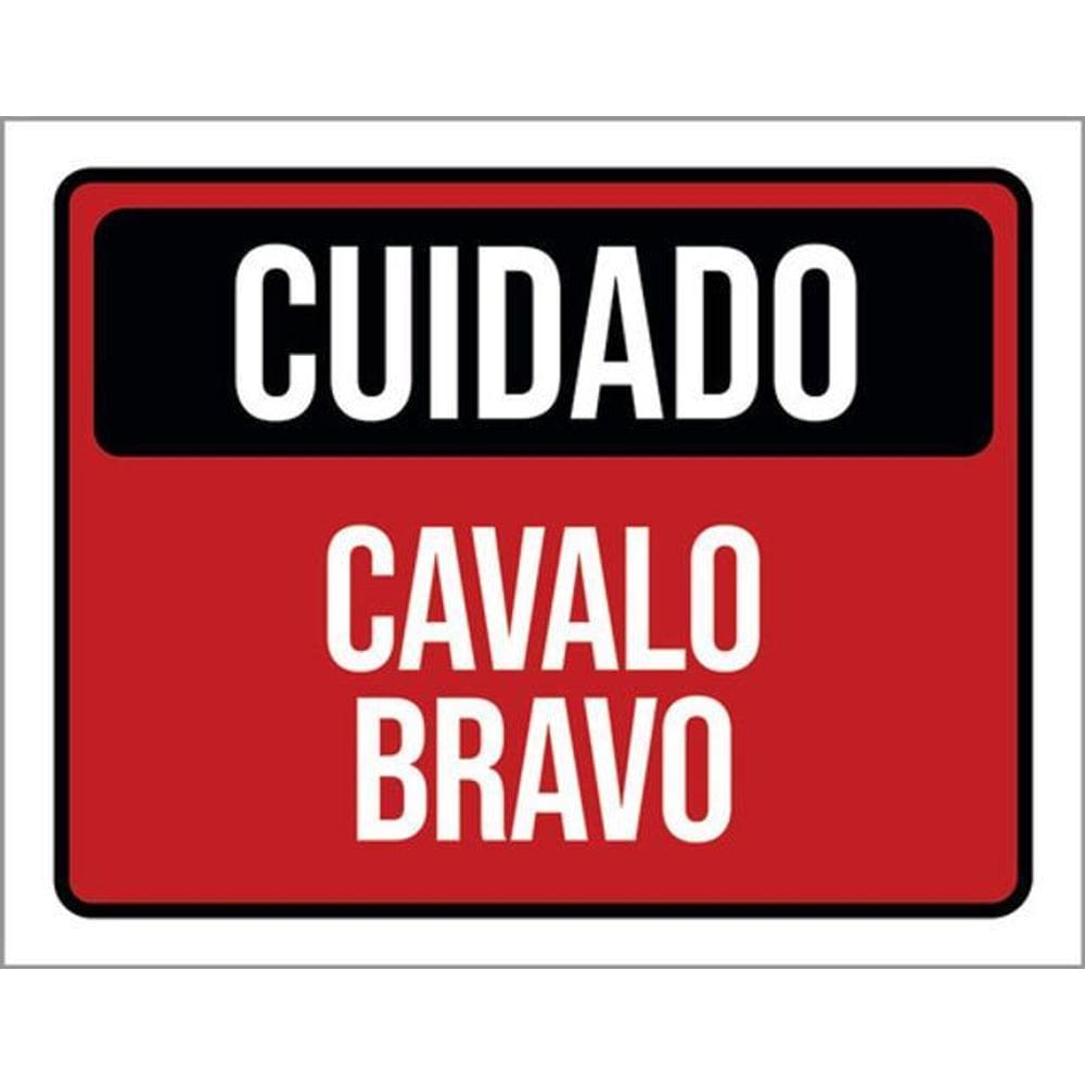 Kit 5 Placas Cuidado Cavalo Bravo 36X46