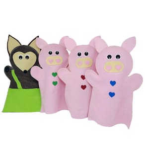 Fantoche - Feltro - Lobo E Os Três Porquinhos - Kits E Gifts