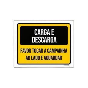 Placa Carga Descarga Tocar Campainha Ao Lado 27X35Cm