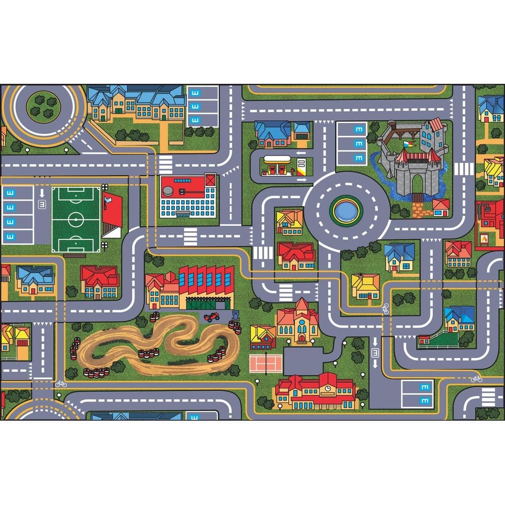Tapete Infantil Criança Grande Pista Carrinho Hot 150X100Cm