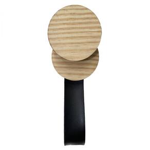 Gancho Pinus Redondo Duplo Com Courino Preto