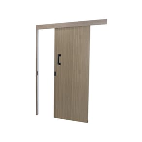 Porta de Correr Madeira 215x80cm Sobrepor Reversível Melamínico MGM Carvalho Alpha