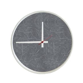 Relogio Decorativo Round Branco/Cinzell Ponteiro Branco 50Cm
