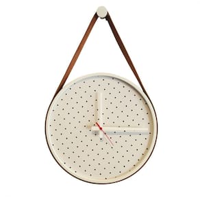 Relógio Decorativo Adnet Branco Alça Caramelo/Branco 40Cm